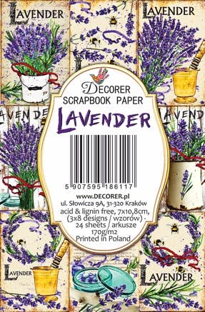 Lavender - MINI 7cm x 10,8 cm , DECORER Scrapbook Paper