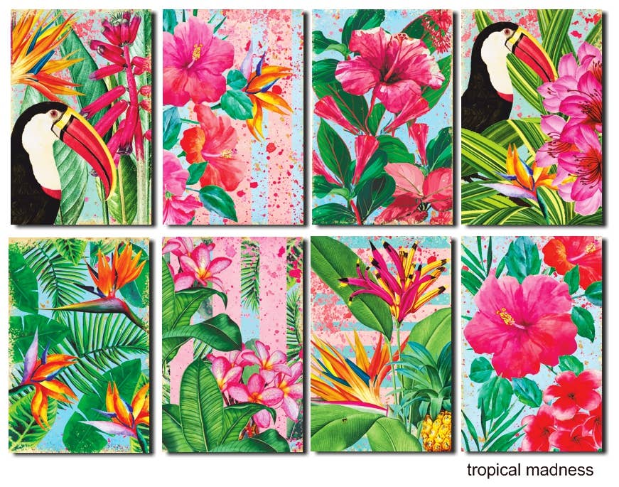 Tropical Madness - MINI 7cm x 10,8 cm , DECORER Scrapbook Paper