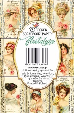 Nostalgia - MINI 7cm x 10,8 cm , DECORER Scrapbook Paper