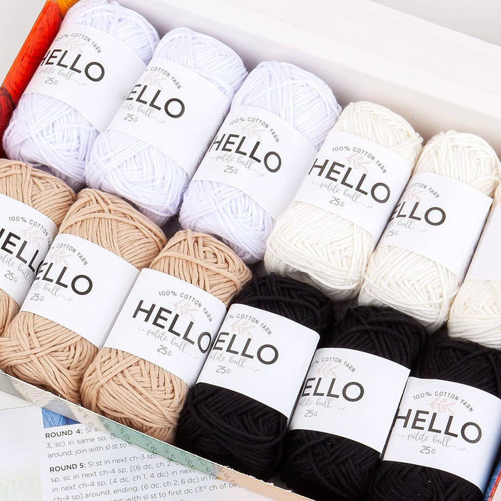 Hello 100% Cotton Gift Box Pack of 12 Balls Light DK Weight: Pastels Yarn