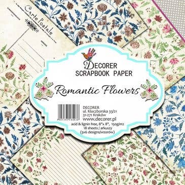 Romantic Flowers - 8'X 8' DECORER Scrapbook Paper