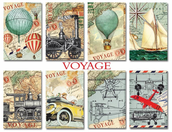 Voyage - Gift Tag Set 24 pcs 7cm x 10,8 cm , DECORER Scrapbook Paper