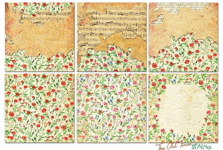 The old times - SPRING- 12'X 12' DECORER Scrapbook Paper
