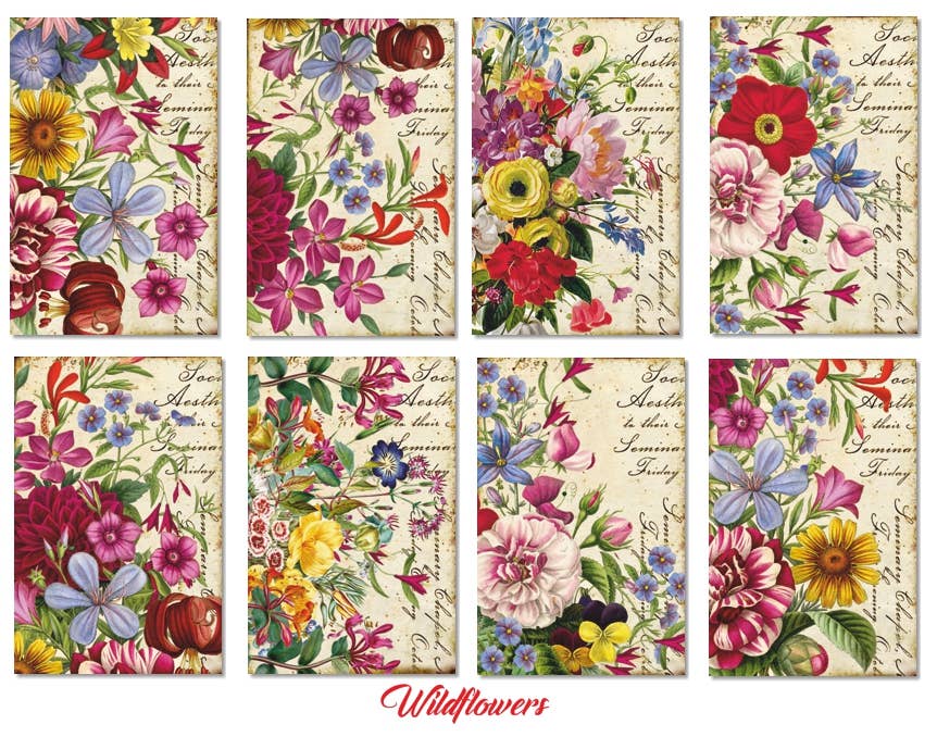 Wildflowers- MINI, 7cm x 10,8 cm , DECORER Scrapbook Paper