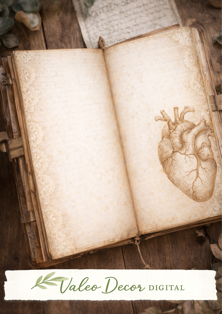 Digital Vintage Medical Junk Journal Pages | Gothic Anatomy Ephemera | Antique Medical Notebook Printable | Junk Journal Kit | Scrapbook