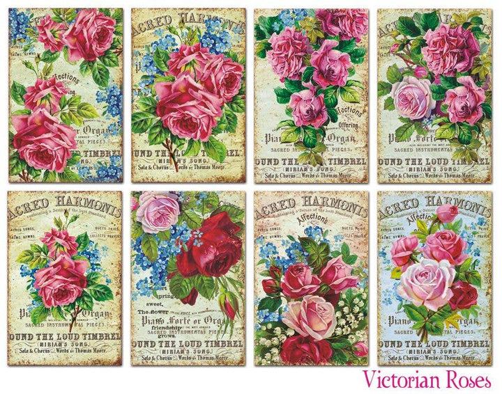 Victorian Roses - MINI, 7cm x 10,8 cm , DECORER Scrapbook Paper