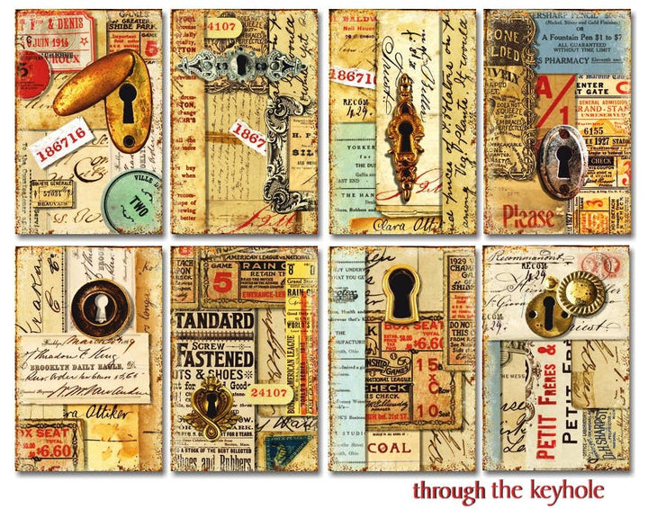 Through The Keyhole - MINI, 7cm x 10,8 cm , DECORER Scrapbook Paper