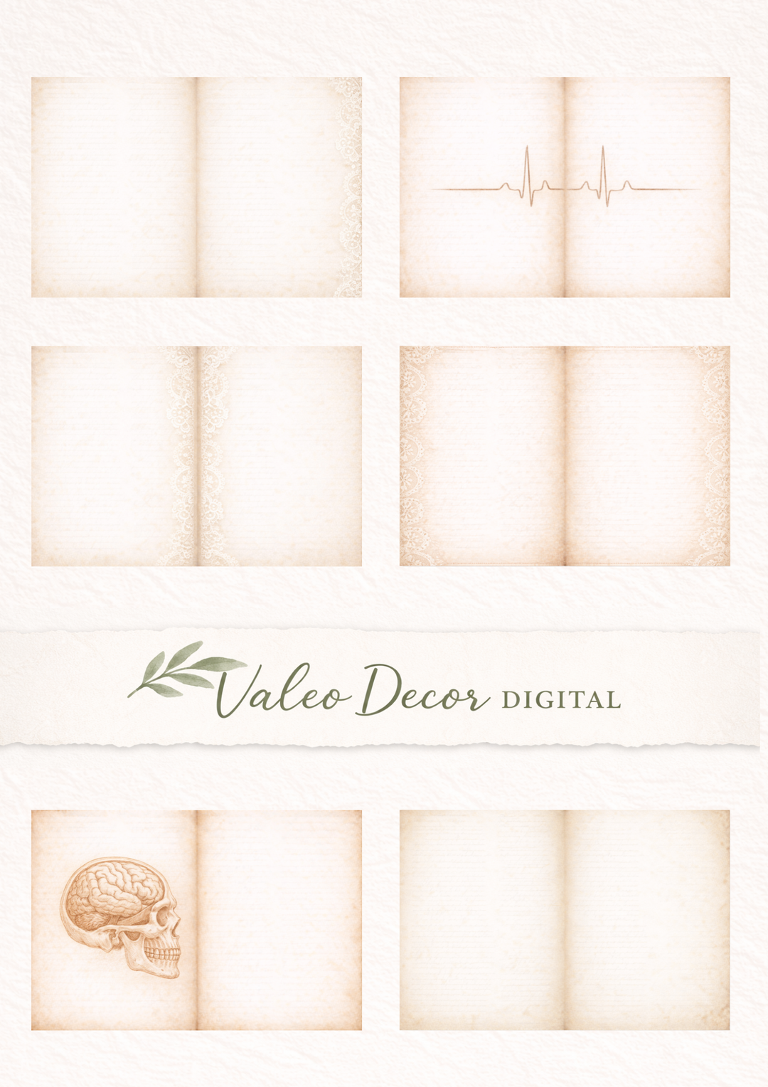 Digital Vintage Medical Junk Journal Pages | Gothic Anatomy Ephemera | Antique Medical Notebook Printable | Junk Journal Kit | Scrapbook