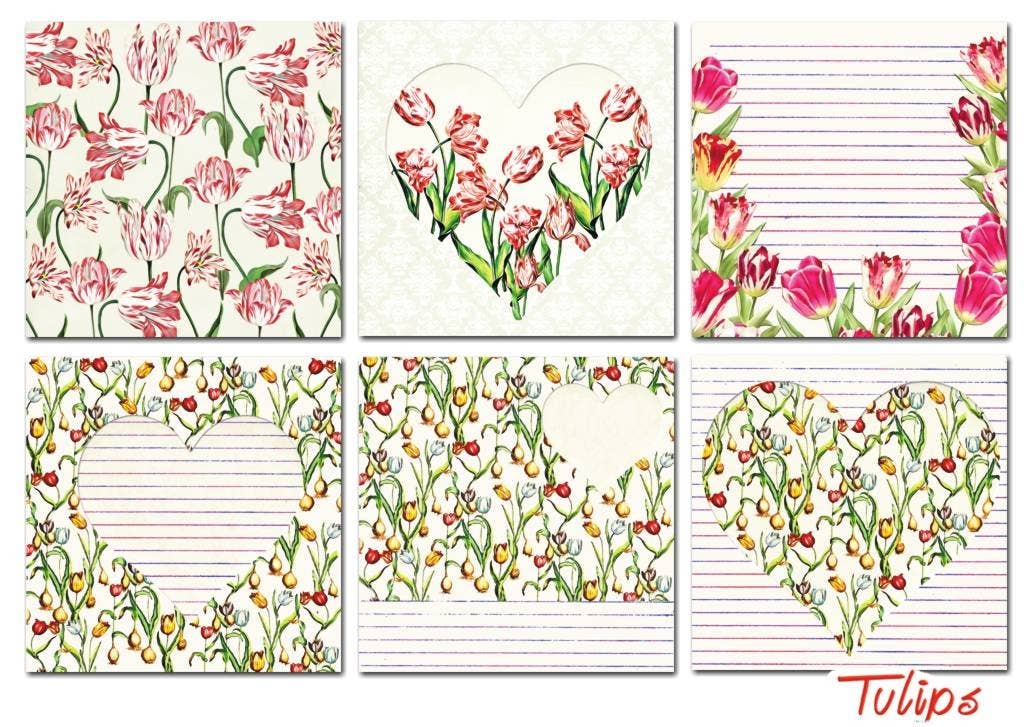 Tulips - 8'X 8' DECORER Scrapbook Paper