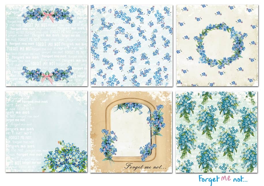 Forget Me Not - 8'X 8'DECORER Scrapbook Paper