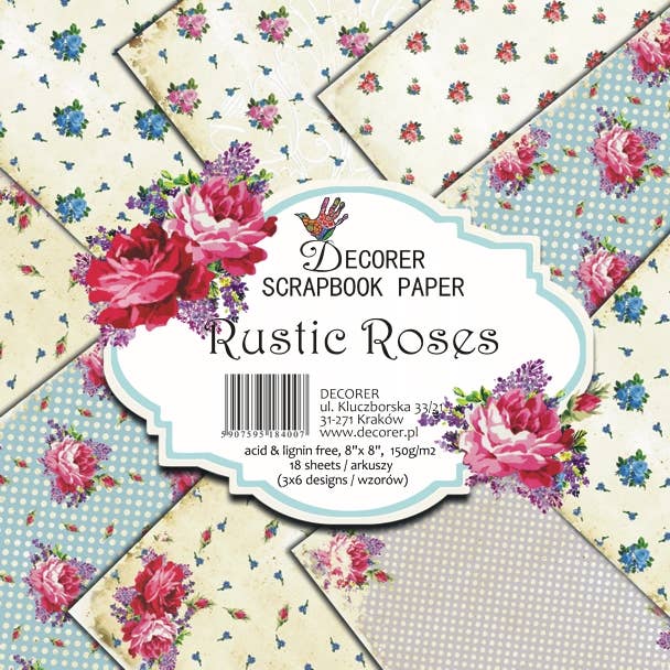 Rustic roses - 8'X 8' DECORER Scrapbook Paper