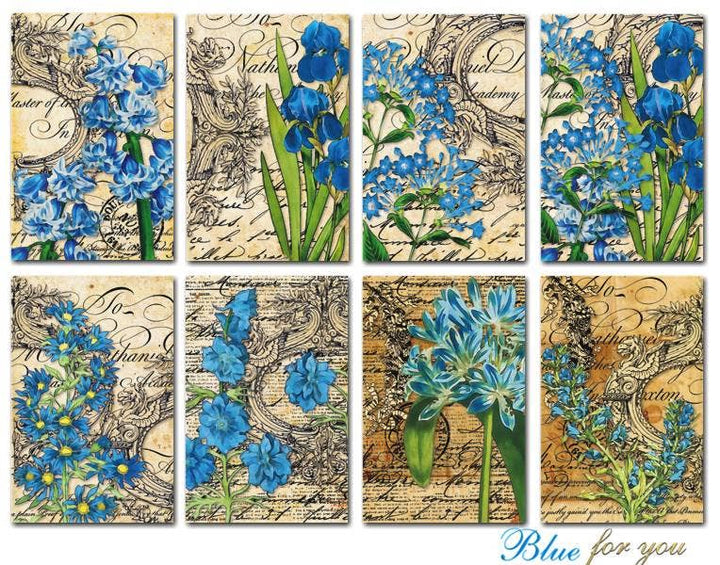 Blue for you - MINI 7cm x 10,8 cm , DECORER Scrapbook Paper