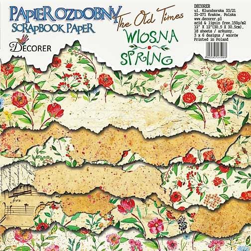 The old times - SPRING- 12'X 12' DECORER Scrapbook Paper