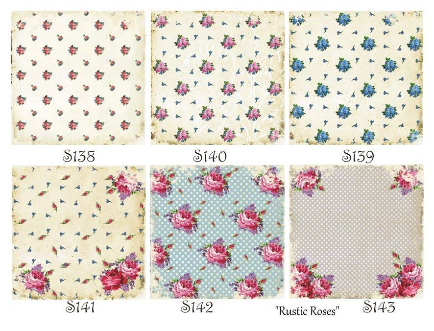 Rustic roses - 8'X 8' DECORER Scrapbook Paper