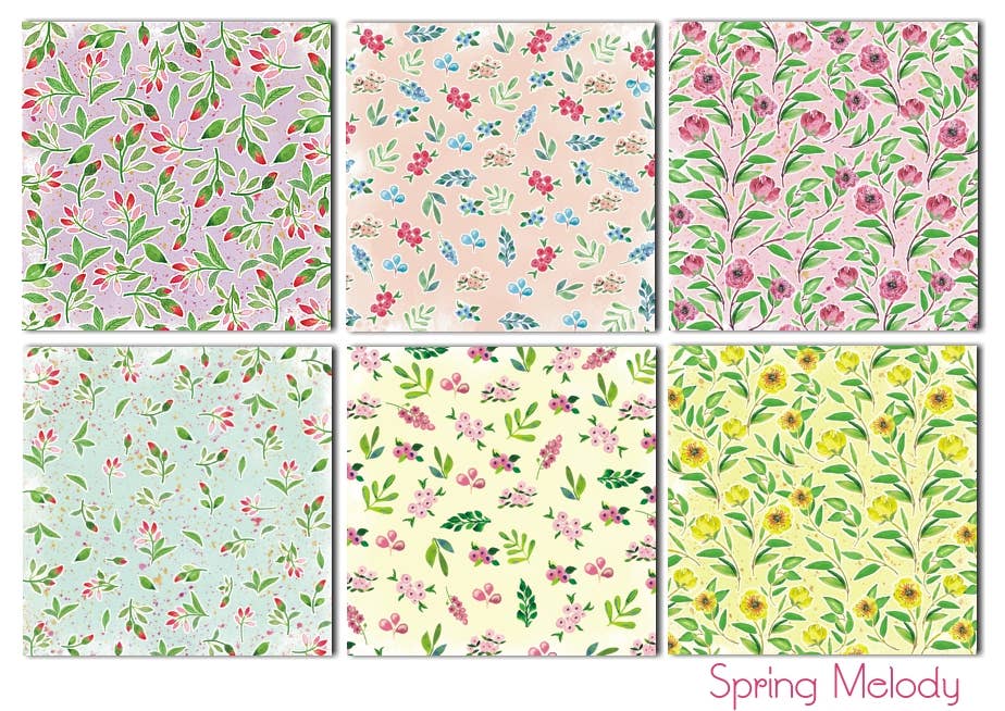 SPRING MELODY - SPRING - 8'X 8' DECORER Scrapbook Paper