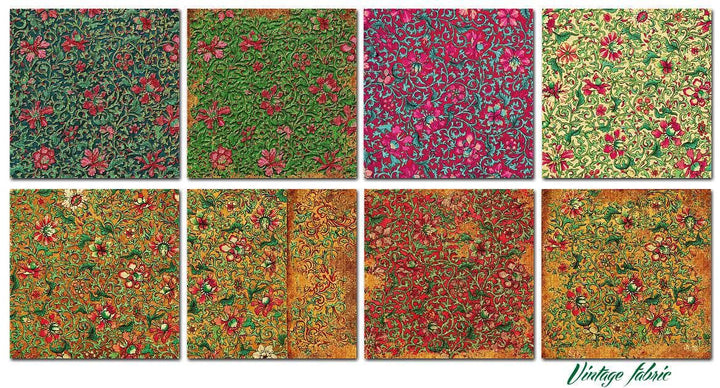 Vintage fabric - 6'X 6' Scrapbook Paper