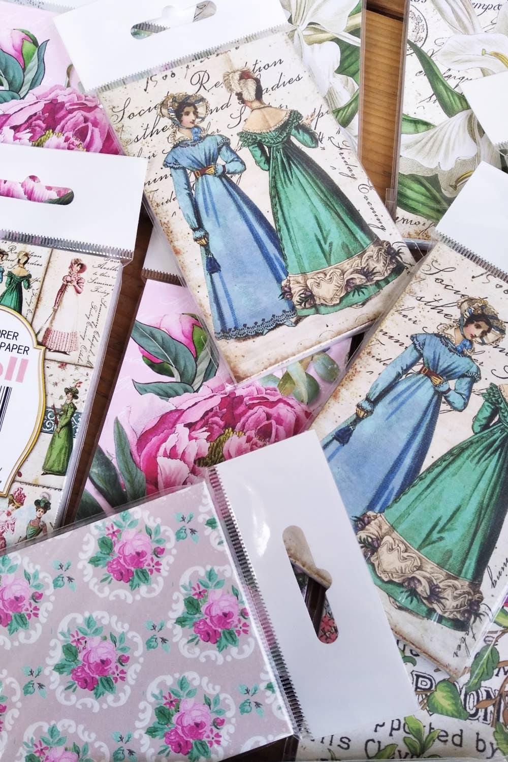 Butterfly & Herbs - Gift Tag Set, 7cm x 10,8 cm , DECORER Scrapbook Paper