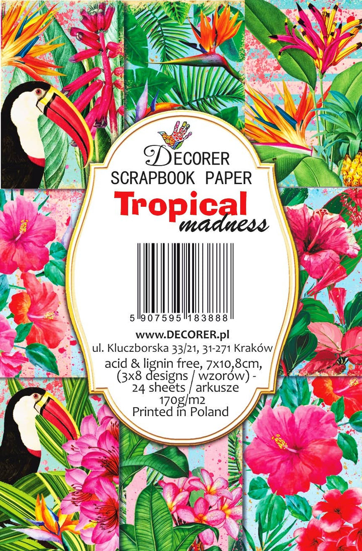 Tropical Madness - MINI 7cm x 10,8 cm , DECORER Scrapbook Paper