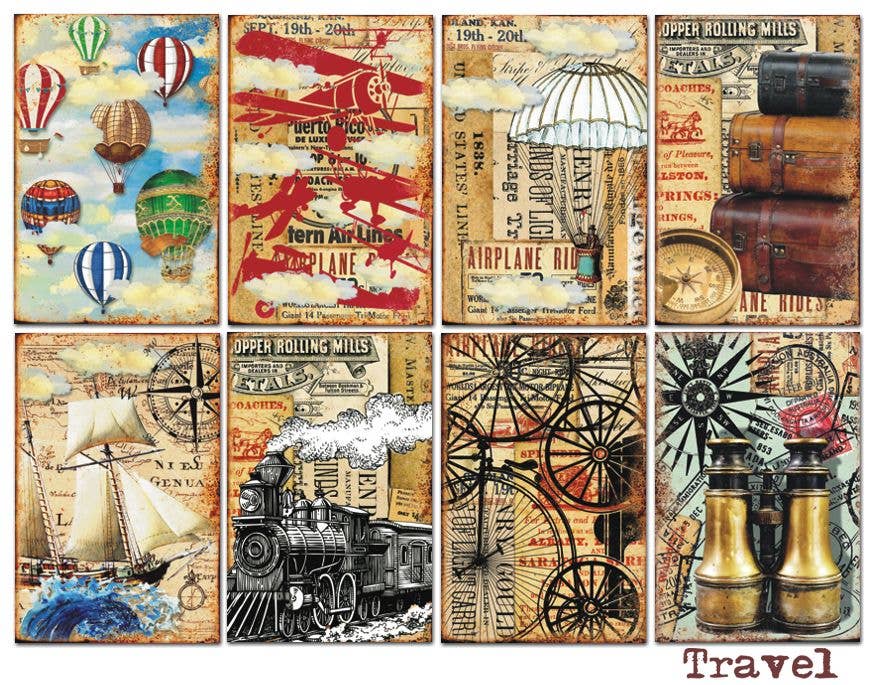 Travel - MINI, 7cm x 10,8 cm , DECORER Scrapbook Paper