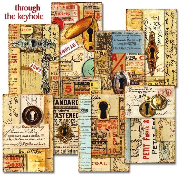 Through The Keyhole - MINI, 7cm x 10,8 cm , DECORER Scrapbook Paper