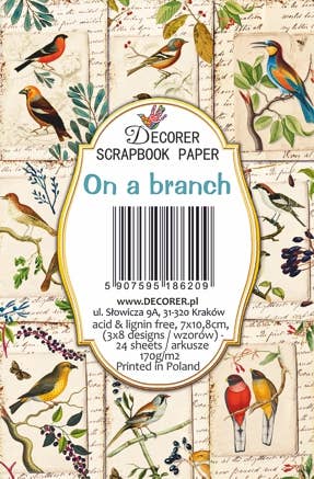 On A Branch - MINI, 7cm x 10,8 cm , DECORER Scrapbook Paper