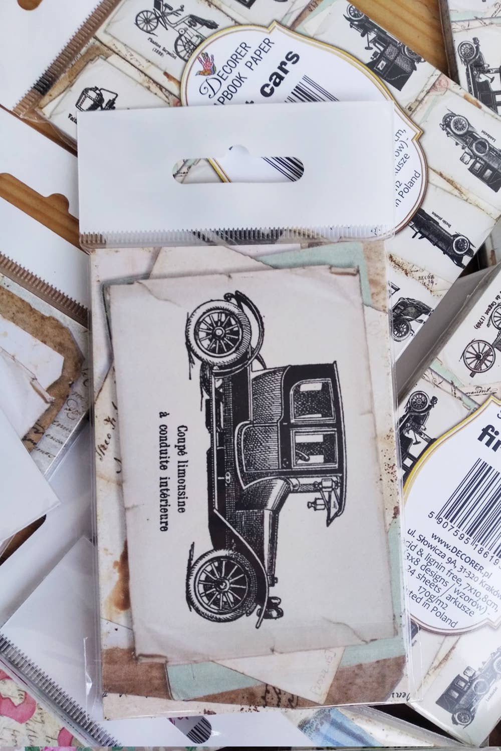 First Cars - Gift Tag Set 24 pcs, 7cm x 10,8 cm , DECORER Scrapbook Paper