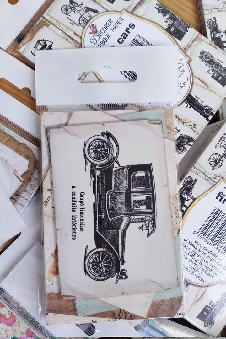 First Cars - Gift Tag Set 24 pcs, 7cm x 10,8 cm , DECORER Scrapbook Paper
