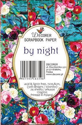 By Night - Gift Tag Set 24 pcs 7cm x 10,8 cm , DECORER Scrapbook Paper