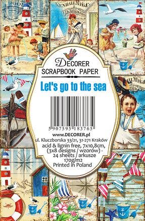 Let'S Go To The Sea - MINI, 7cm x 10,8 cm , DECORER Scrapbook Paper