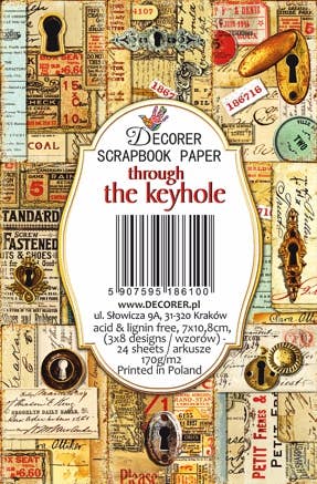 Through The Keyhole - MINI, 7cm x 10,8 cm , DECORER Scrapbook Paper