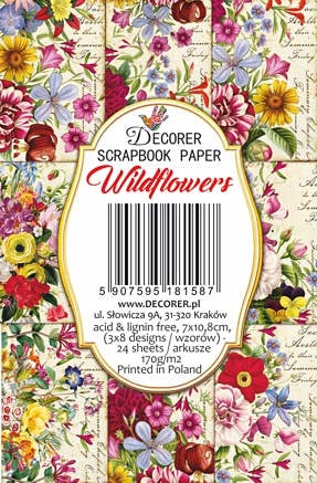 Wildflowers- MINI, 7cm x 10,8 cm , DECORER Scrapbook Paper