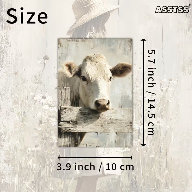 Vintage Farm Animal Illustration Cards – Set of 20 Pin-Up Style Paper Cards Scrapbook Paper