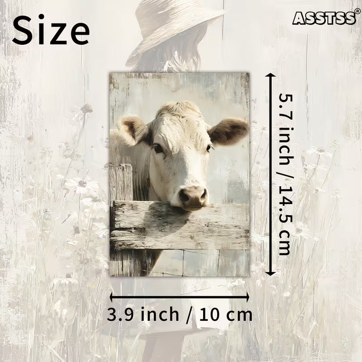 Vintage Farm Animal Illustration Cards – Set of 20 Pin-Up Style Paper Cards Scrapbook Paper