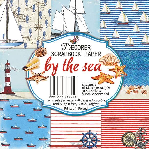 BY THE SEA- 6'X 6' DECORER Scrapbook Paper
