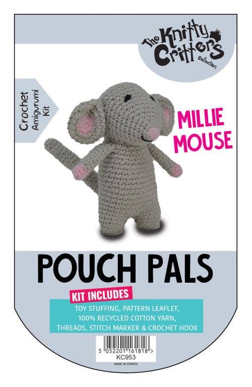 Knitty Critters - Pouch Pals - Millie Mouse, Kit