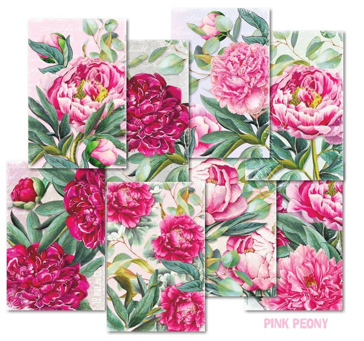 Pink Peony - MINI, 7cm x 10,8 cm , DECORER Scrapbook Paper