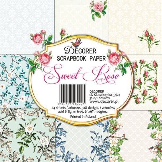 Sweet rose - 6'X 6' DECORER Scrapbook Paper