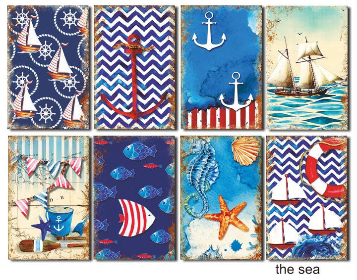 The Sea - MINI 7cm x 10,8 cm , DECORER Scrapbook Paper