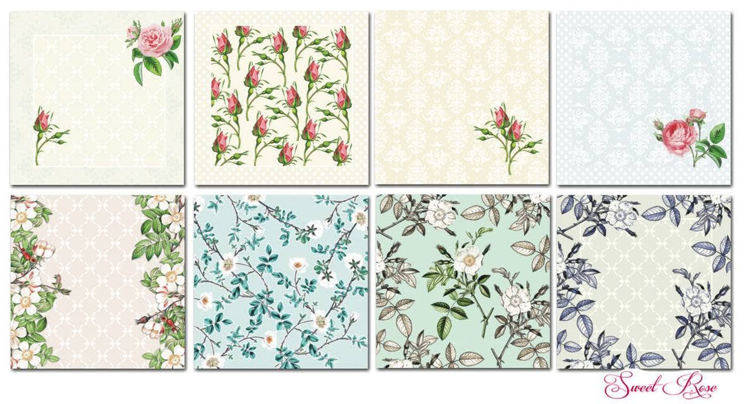 Sweet rose - 6'X 6' DECORER Scrapbook Paper