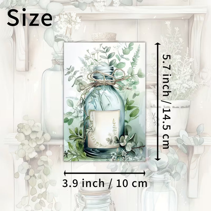 Herbal Remedies Illustration Cards – Set of 20 Vintage Style Paper Card Scrapbook Paper