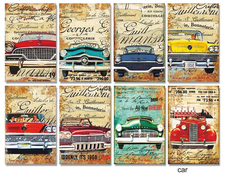 Car - MINI  7cm x 10,8 cm , DECORER Scrapbook Paper