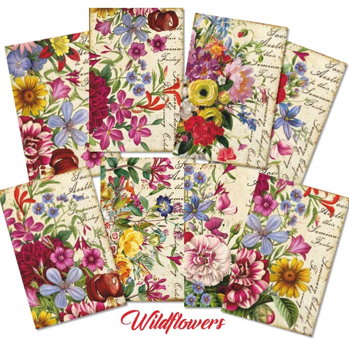 Wildflowers- MINI, 7cm x 10,8 cm , DECORER Scrapbook Paper