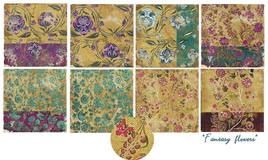 Fantasy Flowers - 6'X 6' DECORER Scrapbook Paper