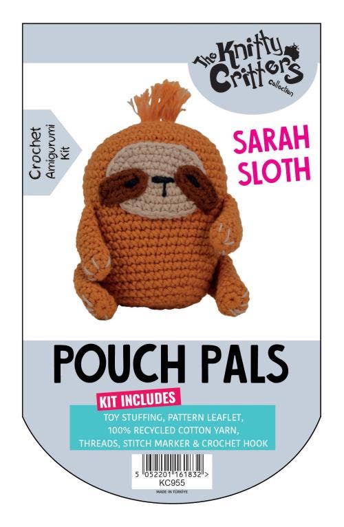 Knitty Critters - Pouch Pals - Sarah Sloth, Kit