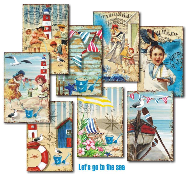 Let'S Go To The Sea - MINI, 7cm x 10,8 cm , DECORER Scrapbook Paper