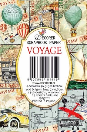 Voyage - Gift Tag Set 24 pcs 7cm x 10,8 cm , DECORER Scrapbook Paper