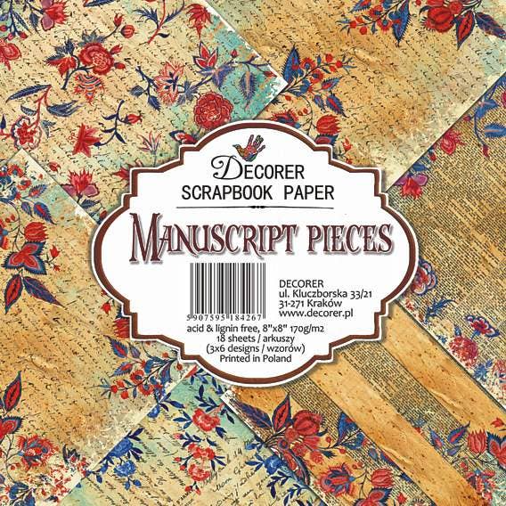 Manuscript Pieces - 8'X 8' DECORER Scrapbook Paper