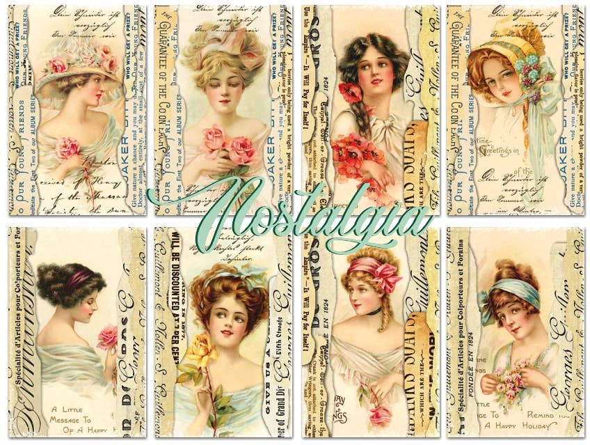 Nostalgia - MINI 7cm x 10,8 cm , DECORER Scrapbook Paper
