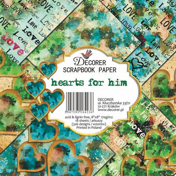 Hearts For Him - 8'X 8' DECORER Scrapbook Paper