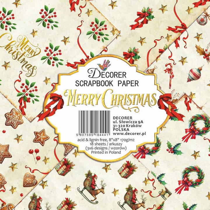 Merry Christmas - 8'X 8' DECORER Scrapbook Paper